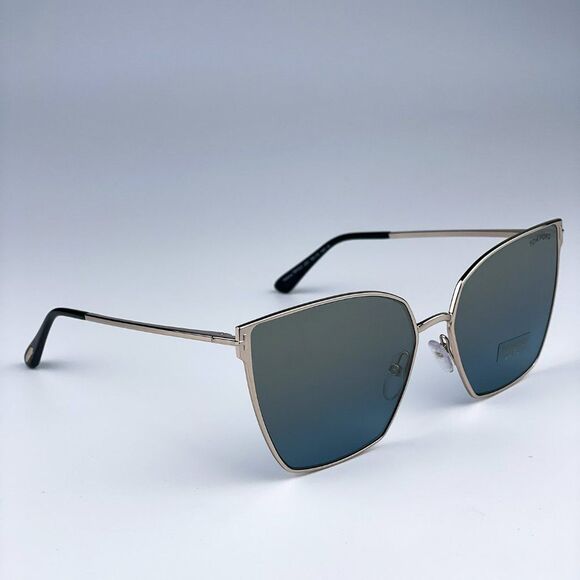 NEW Tom Ford FT0653/S 28V Gold Rose Blue Mirrored Metal Cat Eye Women Sunglasse main image 10
